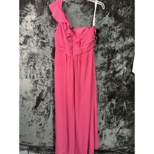 David's Bridal Size 16 Pink Prom One Shoulder Formal Evening Gown Maxi